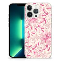 iPhone 13 Pro Max TPU Case Pink Flowers - thumbnail