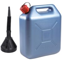 Jerrycan blauw voor brandstof van 20 liter met een handige grote trechter