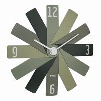 TFA Dostmann Clock in The Box analoge wandklok, 60.3020.04, design klok, 12 in elkaar te zetten onderdelen, tikt niet, lange batterijduur, geschikt voor slaapkamer/keuken/studeerkamer, groen