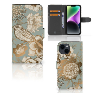 Hoesje voor iPhone 15 Vintage Bird Flowers