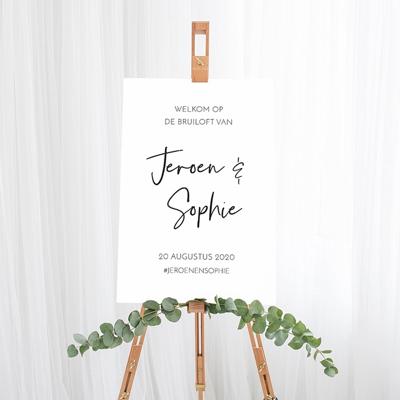 Gepersonaliseerd welkomstbord bruiloft modern Gepersonaliseerd welkomstbord bruiloft modern
