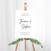 Gepersonaliseerd welkomstbord bruiloft modern