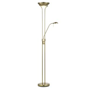 Klassieke vloerlamp 50/50/180cm - dimbare staande lamp met flexibele leeslamp - Brons - LED geintegreerd - geschikt voor woonkamer, slaapkamer en thuiskantoor