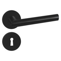 Impresso London Aluminium Binnendeurbeslag met Sleutelrozet | Zwarte Deurklink | Set van 2 Deurkrukken