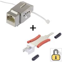 Renkforce RJ45-inbouwmodule Met vergrendelingsfunctie/inclusief ontgrendelgereedschap Keystone CAT 6 KSV10 + Tooling