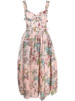 ZIMMERMANN Matchmaker midi-jurk met bloemenprint - Roze