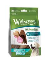 WHIMZEES By Wellness Puppy Stix, kauwbotten voor grote puppy's, hondensnack voor tandverzorging, maat M/L, 14 stuks, zonder toegevoegde suiker, graanvrij, natuurlijk, vetarm