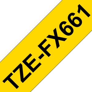 Brother TZEFX661 Labeltape flexibel Tapekleur: Geel Tekstkleur: Zwart 36 mm 8 m