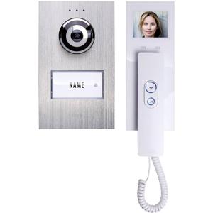 m-e modern-electronics Vistadoor Complete set voor Deurintercom Kabelgebonden Eengezinswoning Zilver, Wit