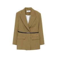 Violeta by Mango blazer met ceintuur kaki
