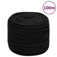 VidaXL Werktouw 8 mm 100 m polyester zwart