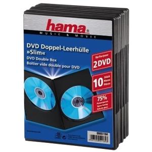 Hama DVD Slim Double-Box 10, Black 2 schijven Zwart