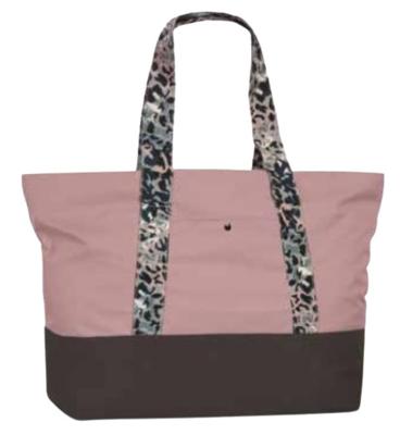 Fabrizio strandtas 55 x 48 cm polyester roze/bruin Fabrizio strandtas 55 x 48 cm polyester roze/bruin