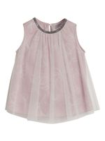 Brunello Cucinelli Kids débardeur superposé à fleurs - Rose