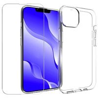 Saii 2-in-1 iPhone 14 TPU-hoesje en schermbeschermer van gehard glas