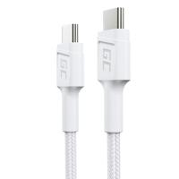 GC PowerStream | 30cm USB C - Type C witte kabel nylon oplaadkabel snellaadkabel 60W Power Delivery | Quick Charge 3.0 | voor Samsung Galaxy S21 S20 Ultra S10 S9 S8+ | Note 20 10