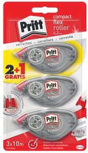 Pritt correctieroller Compact Flex 4,2 mm x 10 m, blister 2 + 1 gratis