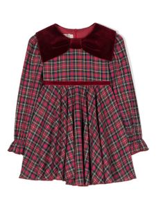 La Stupenderia robe en coton à motif tartan - Rouge