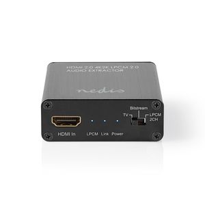 HDMI Audio Extractor | Digital and Stereo - 1x HDMI Input | 1x HDMI Output + TosLink + 3.5