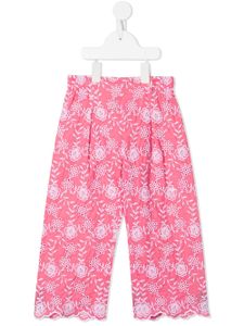 Monnalisa pantalon droit à fleurs - Rose