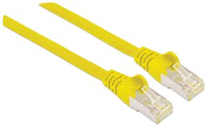 Intellinet 350488 RJ45 Netwerkkabel, patchkabel CAT 6A S/FTP 1.50 m Geel Folie afscherming, Afscherming gevlochten, Halogeenvrij 1 stuk(s)