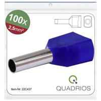 Quadrios 22C437 Dubbele adereindhulzen 2.5 mm² Deels geïsoleerd Blauw 1 set(s) - thumbnail