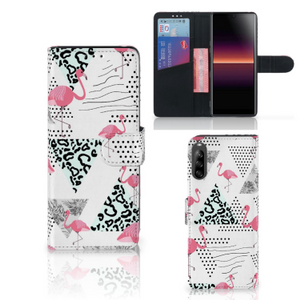 Sony Xperia L4 Telefoonhoesje met Pasjes Flamingo Triangle