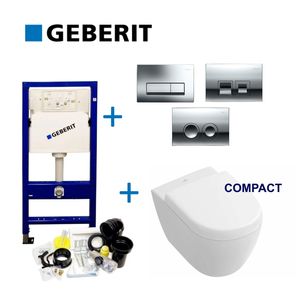 Geberit Up100 Toiletset 11 V&B Subway 2.0 Compact Met Delta Drukplaat