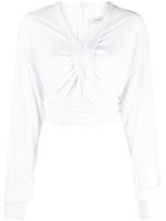 Christopher Esber Carved crossover-detailing cropped blouse - Blanc - thumbnail