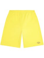 Diesel short de sport en coton à logo embossé - Jaune