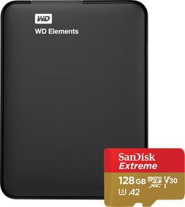 WD Elements Portable 5TB + SanDisk MicroSDXC Extreme 128GB