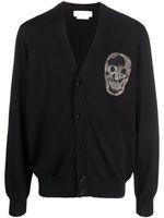 Alexander McQueen cardigan boutonné à patch tête de mort - Noir - thumbnail