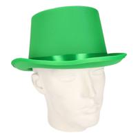 Verkleed hoge hoed - groen - voor volwassenen - carnaval kleuren thema accessoires - thumbnail