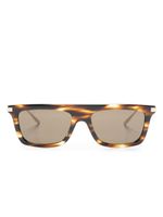 Gucci Eyewear lunettes de soleil rectangulaires à logo gravé - Marron