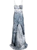 Natasha Zinko robe-nuisette longue à imprimé graphique - Bleu