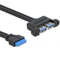 Delock USB 3.0 naar 2x USB 3.0 A pinheader kabel