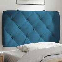 Hoofdbordkussen 90 cm fluweel blauw - thumbnail