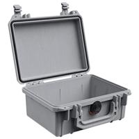 Peli 1150 Compacte Waterdichte Koffer Voor Lenzen, Een Flitser Of Dslr Body, O.A., Ip67 Water- En Stofdicht, Capaciteit3L, Gemaakt In De Vs, Zonder Schuim, Kleur: Zilver