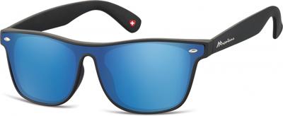 Montana zonnebril unisex wayfarer matzwart/blauw (MS47)