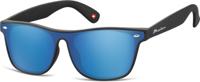 Montana zonnebril unisex wayfarer matzwart/blauw (MS47)