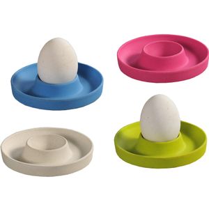 4x Melamine gekleurde eierdopjes 10 x 2 cm