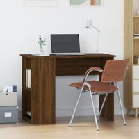 Bureau 100x55x75 cm bewerkt hout bruin eikenkleur - thumbnail