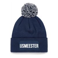 IJsmeester muts met pompon - unisex - one size - navy One size  - - thumbnail