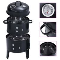 Houtskoolroker barbecue-grill 3-in-1 40x80 cm - thumbnail