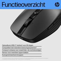 HP 710 Muis Draadloos Zwart 7 Toetsen 3000 dpi Oplaadbaar - thumbnail