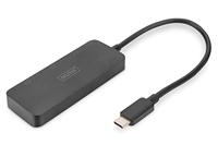 DIGITUS 3-poorts USB-C grafische adapter - USB-C naar 3x Displayport - 4k60Hz - Multi Stream Transport (MST) - Video Hub - zwart