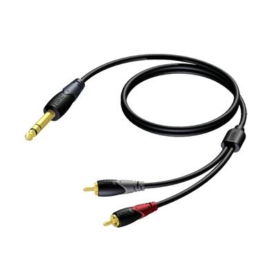 Procab CLA719 Classic 1x stereo jack - 2x RCA verloopkabel 1,5m Procab CLA719 Classic 1x stereo jack - 2x RCA verloopkabel 1,5m