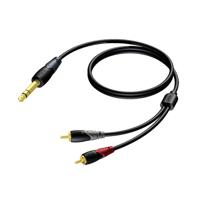 Procab CLA719 Classic 1x stereo jack - 2x RCA verloopkabel 1,5m
