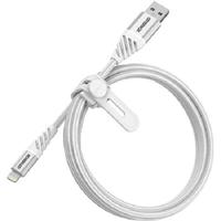 OtterBox Premium Reinforced Braided USB-A naar Lightning Cable, MFi Certified, Oplaadkabel voor iPhone en iPad, Ultra-robuust, Bend en Flex getest, 1m, Wit