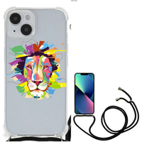 iPhone 14 Stevig Bumper Hoesje Lion Color - thumbnail